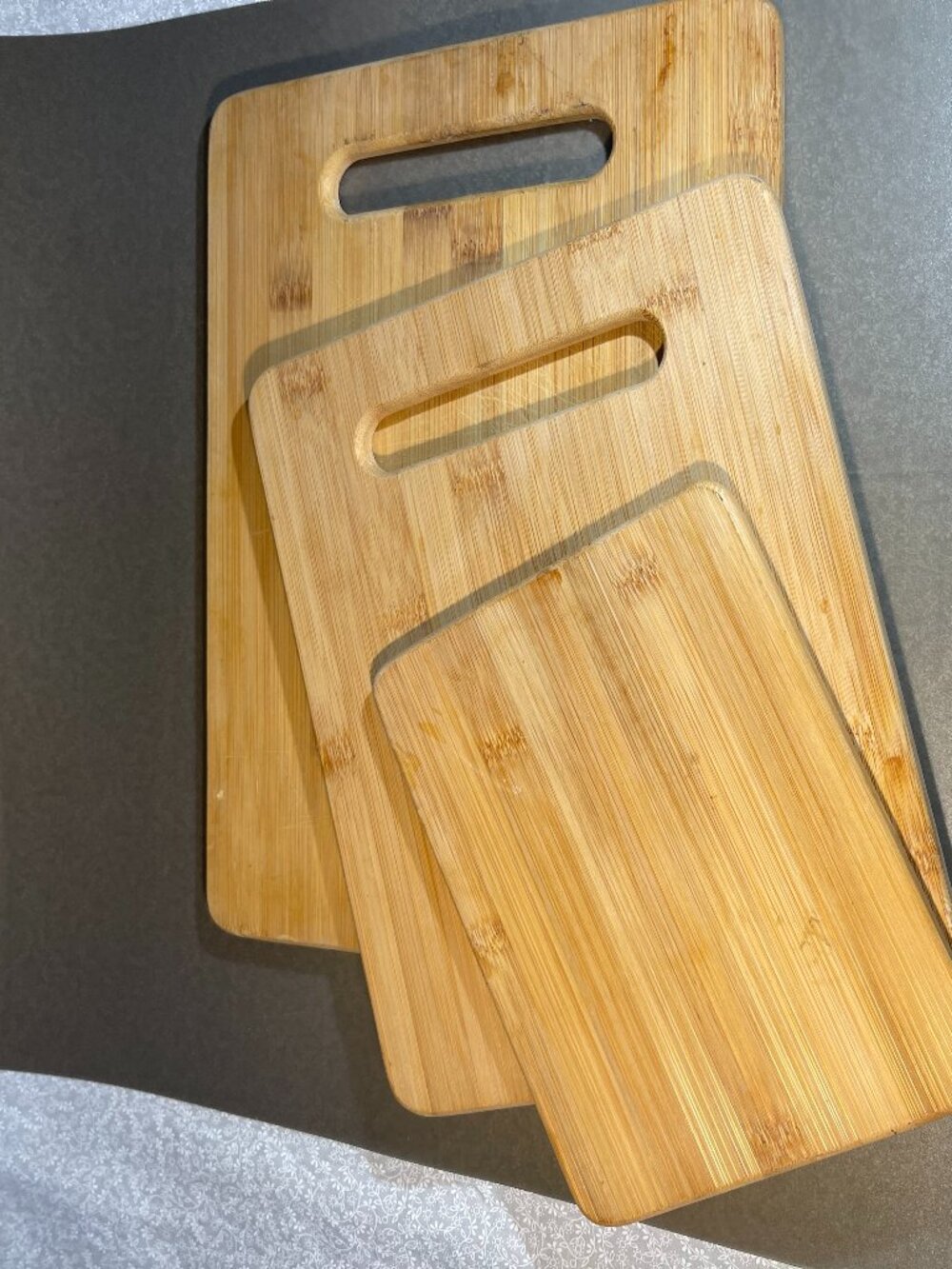 3-Piece Bamboo Cutting Board Set Reversible Kitchen Chopping/Serving Boards (101